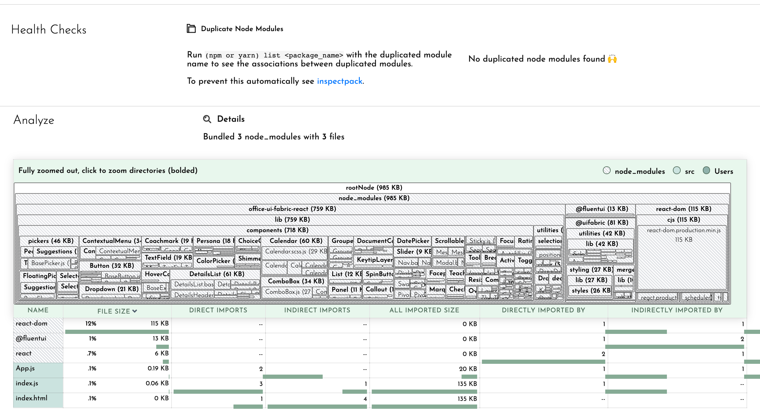 A screenshot of the Bundle Buddy website with a loaded project